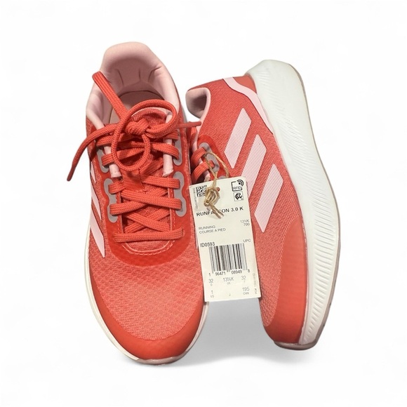 Adidas Kids Coral and White Sneakers - Picture 3 of 5